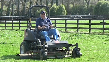 John Street doing what he loves best at Lincoln Farms.