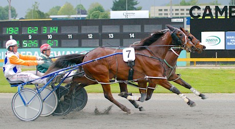 Mathew James, inner, noses out Infatuation to win at Cambridge last November.