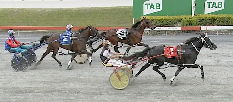 Trojan Banner races past Much Bettor in Friday’s trial.