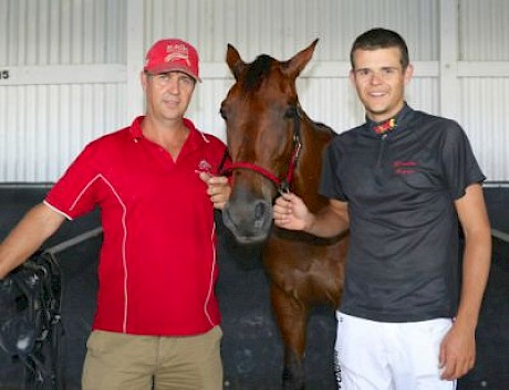 Trainer Al Barnes with son Brendan.