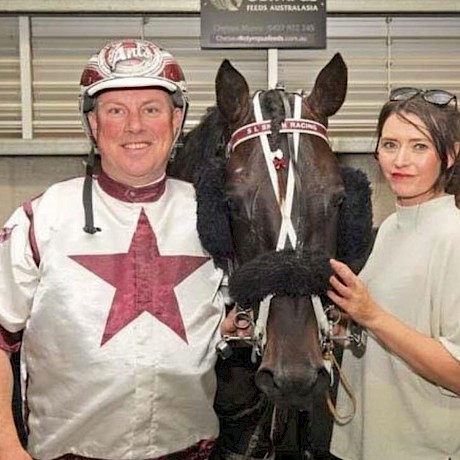 Trainer Sonya Smith with partner Anthony Butt who are doing a great job with Make Way.