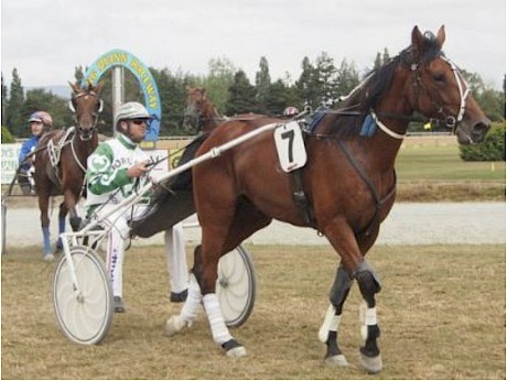 Ace Commander, with Dexter Dunn in the sulky, after winning last year.