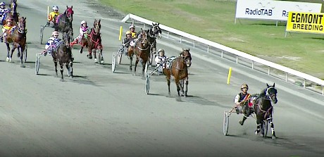 Hayden Barnes is sitting quietly as Northview Hustler clocks a brilliant 1:53.1 mile rate last Tuesday.