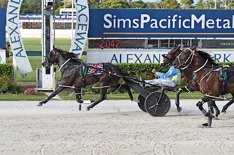 Perfect Stride sprints home to score easily at Auckland in January. PHOTO: Joel Gillan/Race Images.