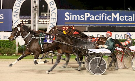 The Empress bravely fights off Miracle Moose and Rubens after sitting parked on Friday night. PHOTO: Race Images.