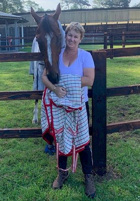 Bridget Gray with Lim’s Cruiser at Newmarket in England.