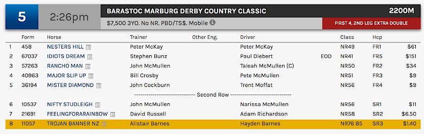 Trojan Banner races at 4.26pm NZ time at Marburg on Sunday.