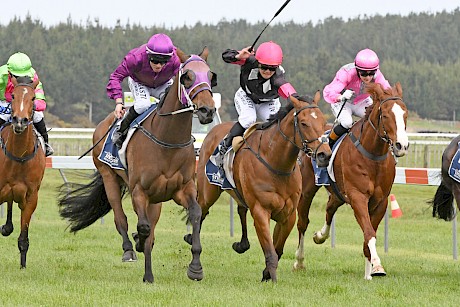 Princess Amelie races past Malo Bik to score fresh-up at Waverley. PHOTO: Peter Rubery/Race Images.