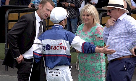 Champion jockey James McDonald tells trainer Lisa Latta and two of the owners of Sentimental Miss what happened after being late scratched.