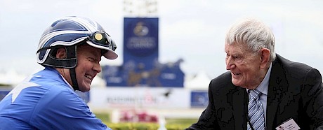 Charlie Roberts with leading trainer Mark Purdon.