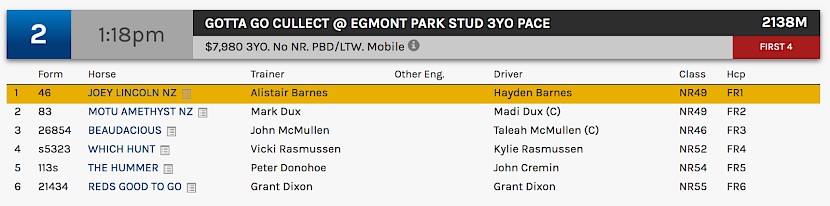 Joey Lincoln races at 3.18pm NZ time at Albion Park on Tuesday afternoon.