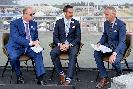 Harness racing’s top three presenters, from left, Craig “The Whale” Thompson, Mick Guerin and now Greg O’Connor have all gone as a result of the TAB’s drastic cost-cutting.