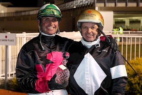 Blair Orange, left, and Ricky May were honoured at Addington but we saw only a few silent seconds. PHOTO: Addington Raceway.