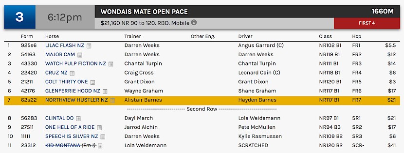 Northview Hustler races at 8.12pm NZ time at Albion Park on Saturday night.