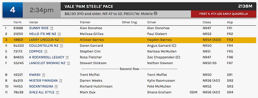 Larry Lincoln races at 5.34pm NZ time at Albion Park on Tuesday.