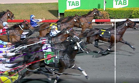 Northview Hustler, nearest camera, blazes home to run Colt Thirty One close last week.