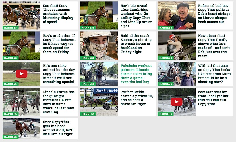 Headlines of the early stories on Copy That on www.lincolnfarms.co.nz tell it all.