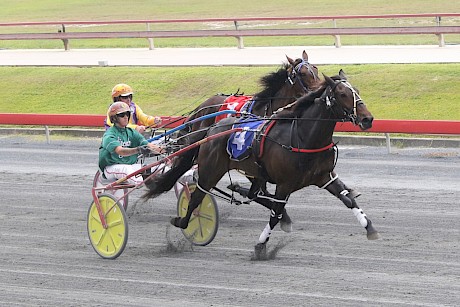 Bondi Shake strolls past second favourite Woodlands Rose to score first-up in Brisbane. PHOTO: Dan Costello.