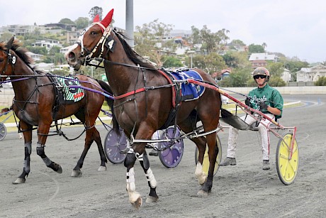 Hayden Barnes brings Larry Lincoln back after his fourth win on end on Tuesday. PHOTO: Dan Costello.