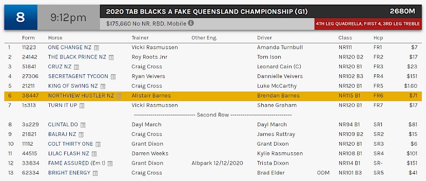 Northview Hustler races at 12.12pm NZ time at Albion Park on Saturday night.