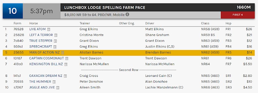 Man Of Action races at 8.37pm NZ time at Albion Park on Tuesday.