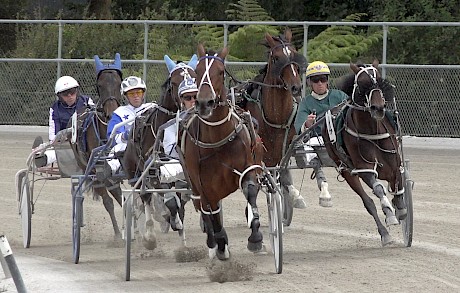 David Butcher swishes Themightyserina around to attack 400 metres from home in her workout.