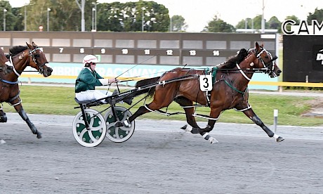 Copy That is well in control over Self Assured and Thefixer in the Flying Mile at Cambridge. PHOTO: Chanelle Lawson.