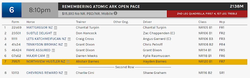 Northview Hustler races at 11.10pm NZ time at Albion Park on Saturday night.