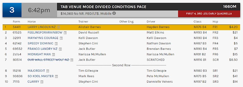 Larry Lincoln races at 9.42pm NZ time at Albion Park on Saturday night.