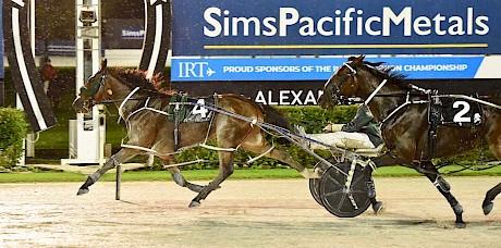 Louie The Punter powers up the passing lane to score at Alexandra Park. PHOTO: Megan Liefting/Race Images.