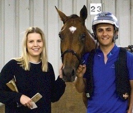 Zac Phillips and his fiancee Tayla Nicholson who are now training Make Way.