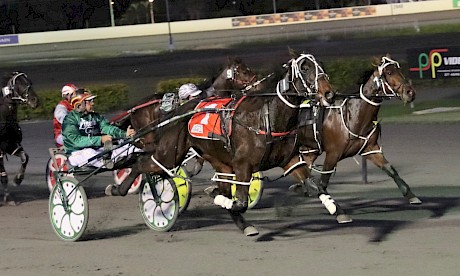 Al Barnes revised his tactics on Brian Christopher, outer, after he tired late in this win. PHOTO: Dan Costello.