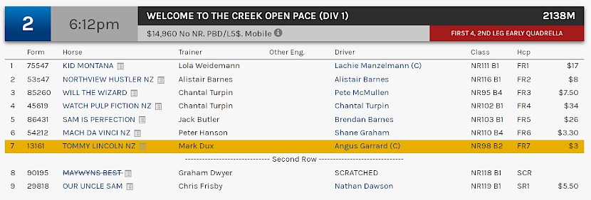 Tommy Lincoln races at 8.12pm NZ time at Albion Park on Saturday night.