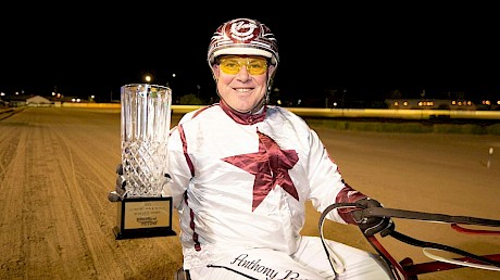 Anthony Butt with Make Way’s Redcliffe Derby trophy - “He was the perfect little racehorse.”