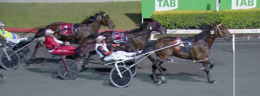 Captain Nemo is too tough for Moresco and Toro Delago at Albion Park on Friday night.