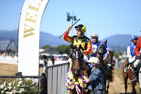 Craig Grylls salutes on returning to scale. PHOTO: Peter Rubery/Race Images.