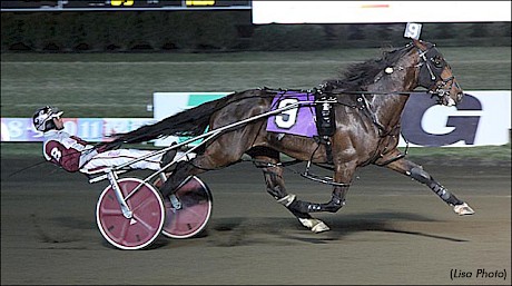 Sky Major (Joe Bongiorno) winning at The Meadowlands in New Jersey.