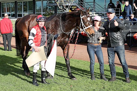 House gives the thumbs up after his first - and best - training win at Riccarton.