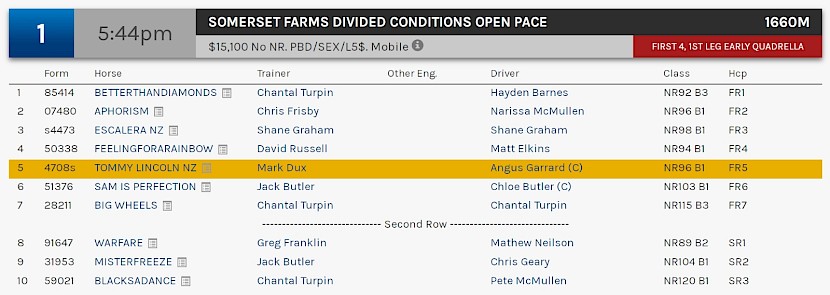 Tommy Lincoln races at 7.44pm NZ time at Albion Park on Saturday night.