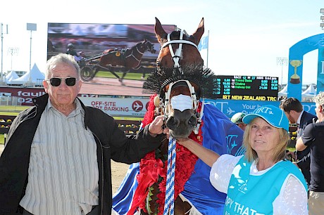 Ray Green with wife Debbie, who selected Copy That as a weanling. PHOTO: Ajay Berry/Race Images.