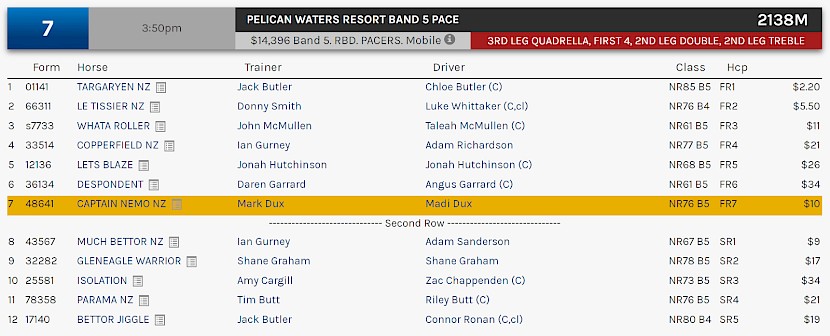 Captain Nemo races at 6.50pm NZ time at Albion Park on Friday.