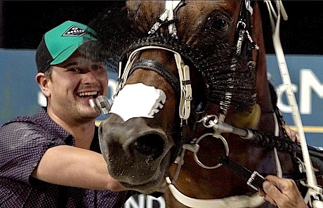 Drake greets Copy That after his win in the Thames Summer Cup.