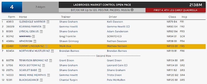 Tommy Lincoln races at 10.44pm NZ time at Albion Park on Saturday night.