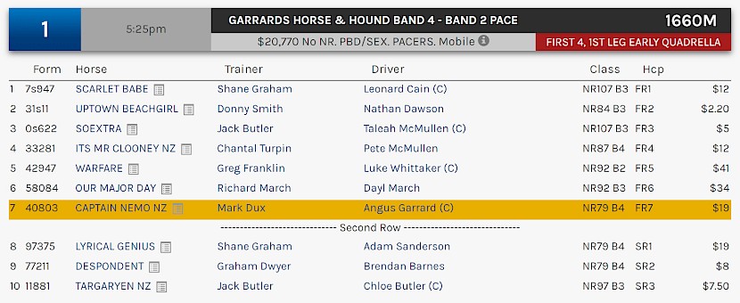 Captain Nemo races at 8.25pm NZ time at Albion Park on Friday night.
