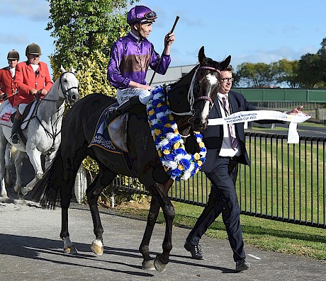 ARC GM Racing Craig Baker leads Platinum Invador back to scale. PHOTO: Megan Liefting/Race Images.