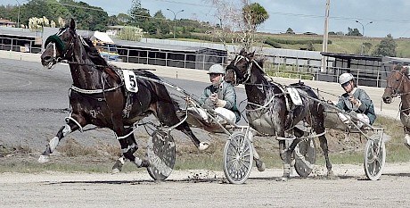 Neptune (Andre Poutama) is airborne as he leads Lincoln River (Monika Ranger) and Commander Lincoln (Zachary Butcher).