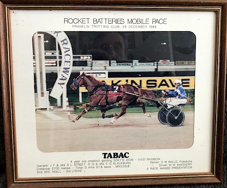 One of the Streets’ early winners, Tabac, in 1999. The couple used to hang framed photos of every winner until they literally ran out of wall space.