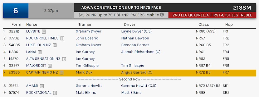 Captain Nemo races at 6.07pm NZ time at Albion Park on Tuesday.