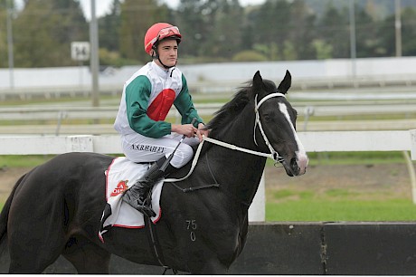 Ngakau Hailey after winning on Billy Lincoln at Pukekohe in 2024. PHOTO: Trish Dunell.