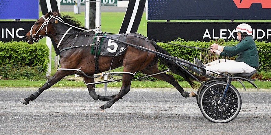 Debbie Lincoln clocks a record mile rate of 1:53.5 for a three-year-old over 1700m at Auckland. PHOTO: Megan Liefting/Race Images.